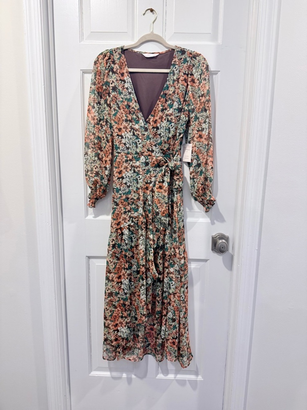 Lauren Conrad Floral Wrap Midi Dress Small NWT